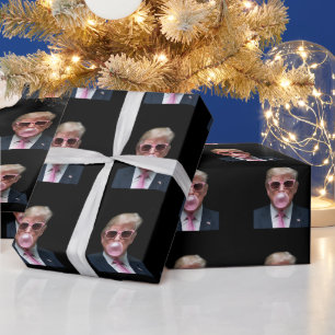 Trump Bubble Gum Pink Lustiger USA Präsident Geschenkpapier