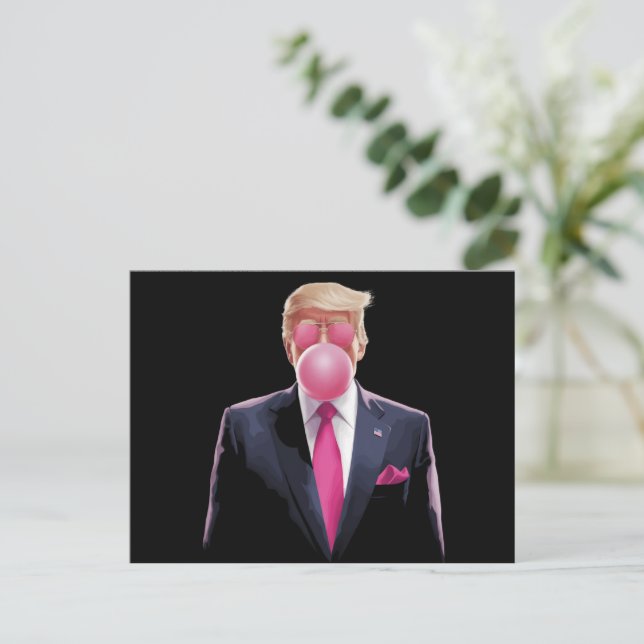Trump Bubble Gum Postkarte (Stehend Vorderseite)