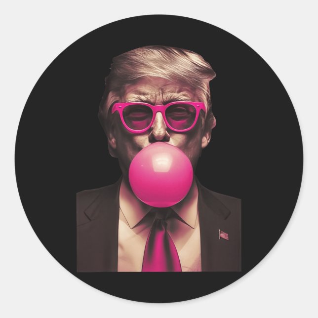 Trump Bubble Gum Runder Aufkleber (Vorderseite)