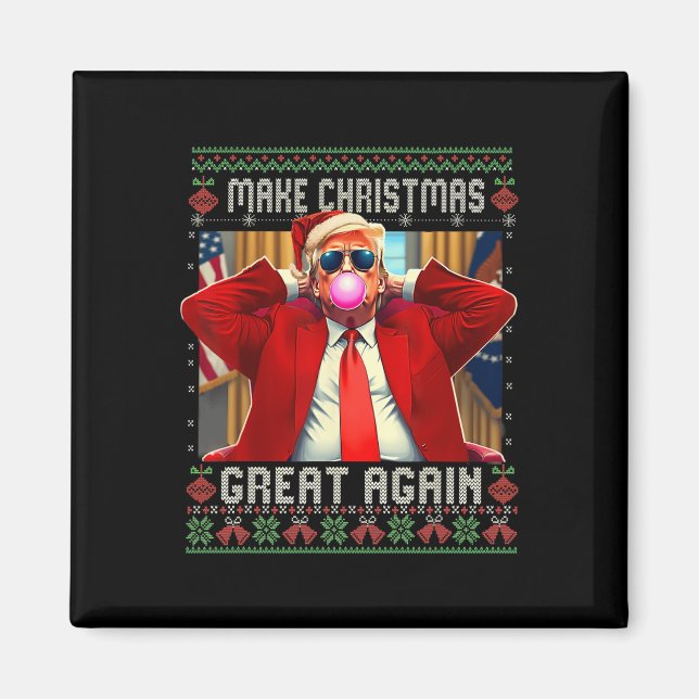 Trump Bubble Gum Weihnachten wieder großartig mach Magnet (Vorne)
