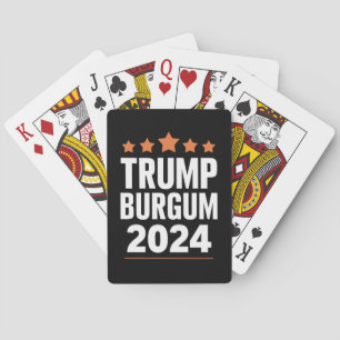 Trump Burgum für Präsidentschaftswahl 2024, USA Spielkarten