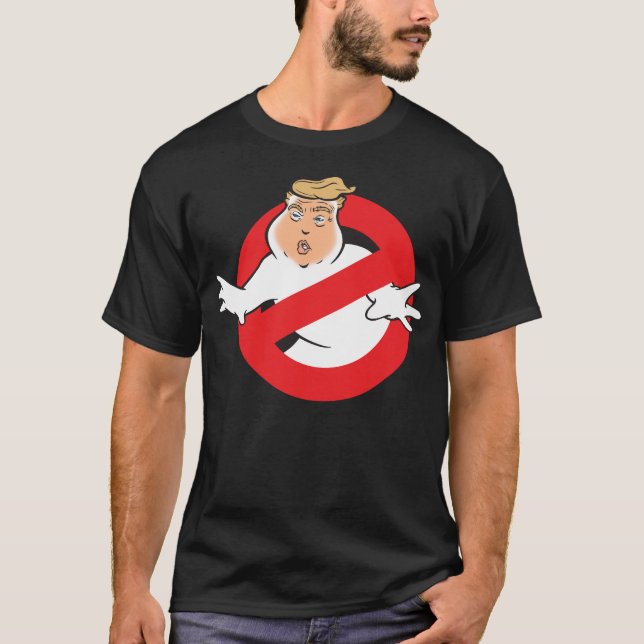 Trump Busters Funny Ghost Anti-Trump Halloween T-Shirt (Vorderseite)
