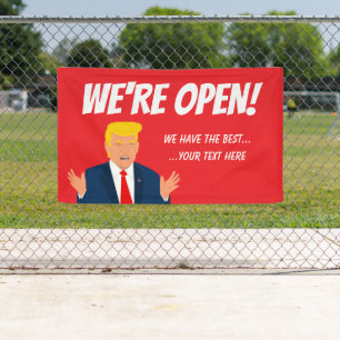 Trump-Cartoon - Eröffnung der Zollwerbung Banner