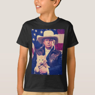 Trump Cat Shirt Funny Cowboy Donald Trump 2024 Ame