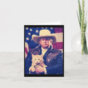 Trump Cat Shirt Funny Cowboy Donald Trump 2024 Ame Karte