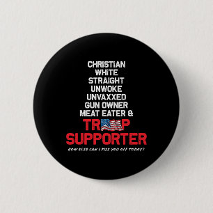 Trump Christlich White Straight Republikaner Unvax Button