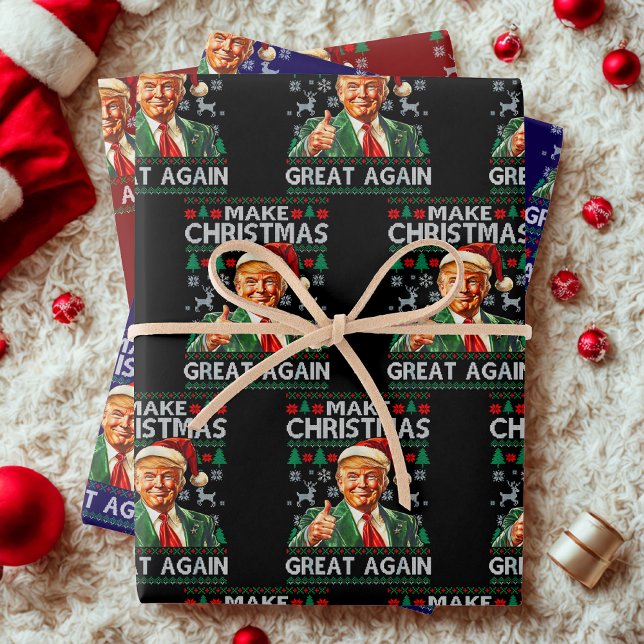 Trump Christmas Gift, Make Christmas Great Again Geschenkpapier Set (Von Creator hochgeladen)
