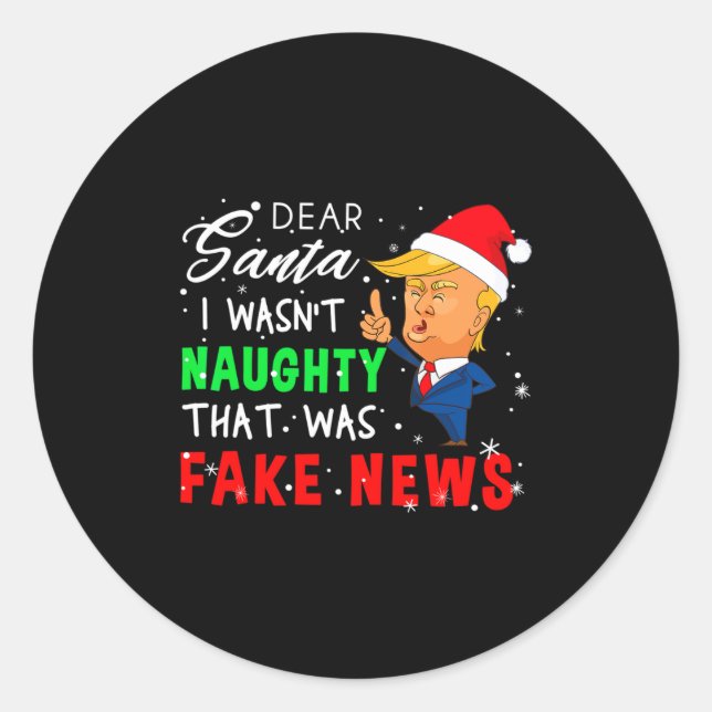 Trump Christmas Pajamas Shirt Dear Santa  Runder Aufkleber (Vorderseite)