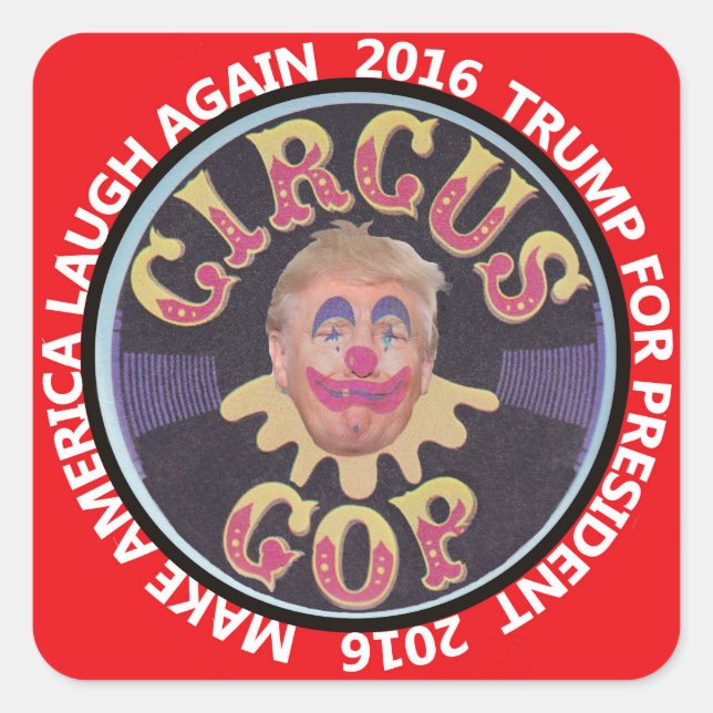 Trump Clown Quadratischer Aufkleber (Vorderseite)
