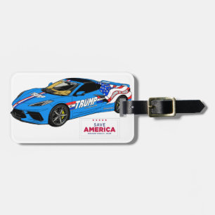 Trump Corvette & Save America - étiquette bagage