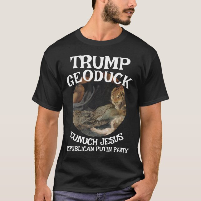 Trump Crocodile Jesus Republikanisches Pee-Party T-Shirt (Vorderseite)