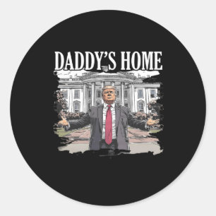 Trump Daddys Zuhause White House 2024 Runder Aufkleber