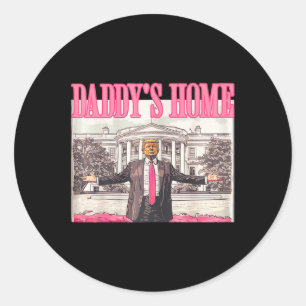 Trump Daddys Zuhause White House 2024 Runder Aufkleber