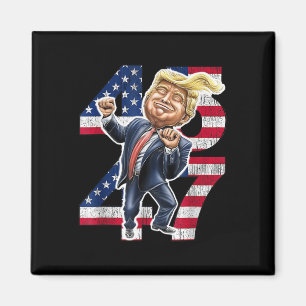 Trump Dance 45 47 American Flag Trump 2024 Magnet