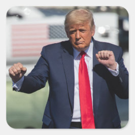 Trump Dance Funny Quadratischer Aufkleber