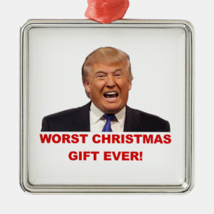Trump, das schlimmste Weihnachtsgeschenk aller Zei Silbernes Ornament
