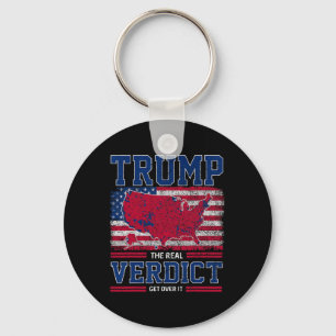 Trump das wahre Verdikt, das sich über den Flaggen Schlüsselanhänger