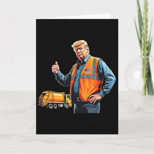 Trump Daumen Hoch Müllwagen Arbeiter Amerikanische Karte