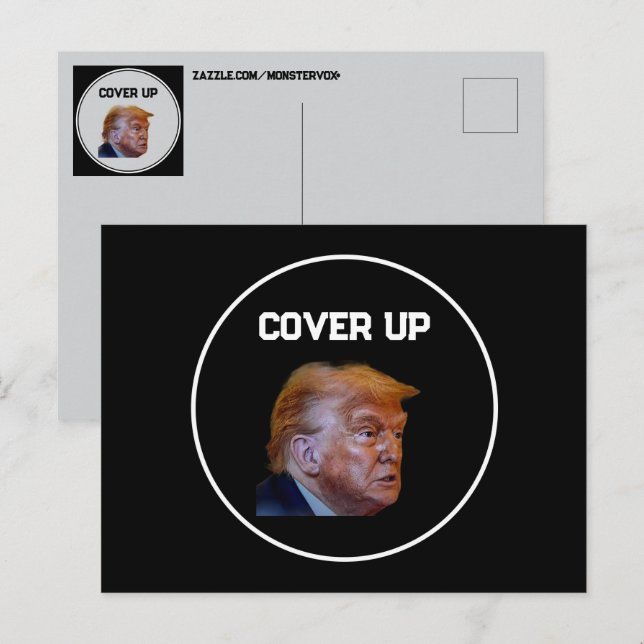 Trump deckt Postkarte auf (Vorne/Hinten)