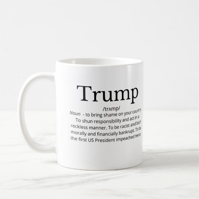 Trump-Definition politisch lustig Kaffeetasse (Links)