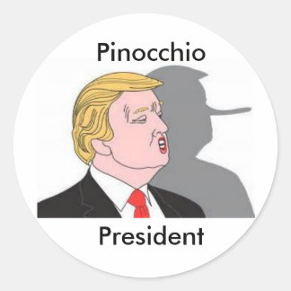 Trump der Pinocchio-Präsident Runder Aufkleber