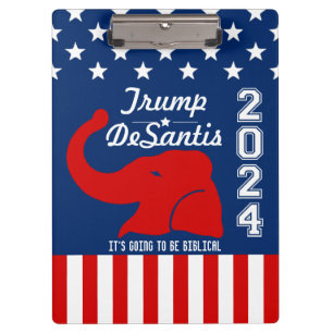 TRUMP DESANTIS 2024 BIBLICAL KLEMMBRETT