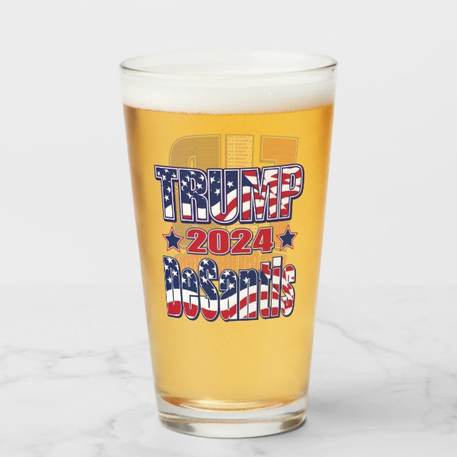 Trump DeSantis 2024 Glas (Vorne (Gefüllt))