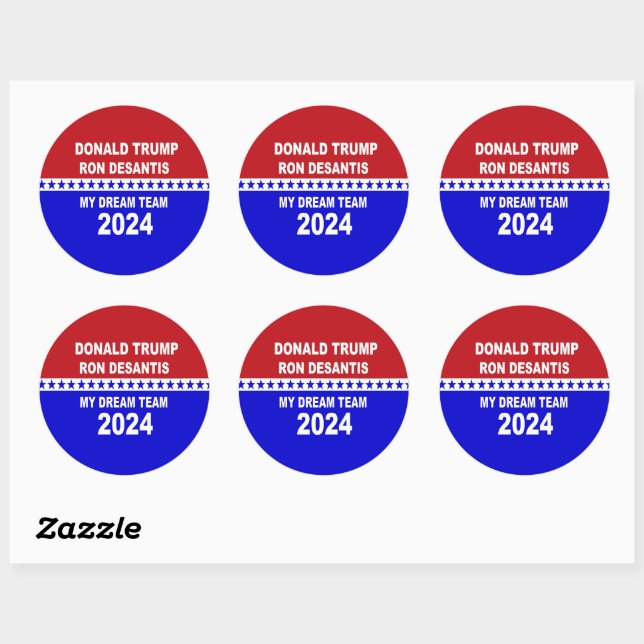 Trump DeSantis 2024 Mein Traumteam Runder Aufkleber (Blatt)