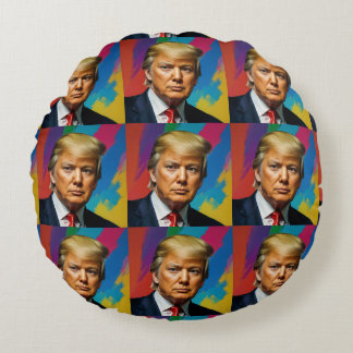 Trump die Farbe Rundes Kissen