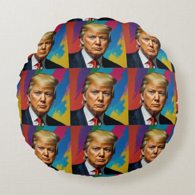 Trump die Farbe Rundes Kissen (Vorderseite)