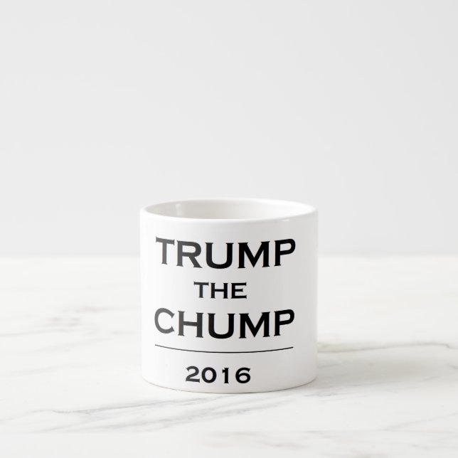 Trump die Holzklotz-MiniTasse Espressotasse (Vorderseite)