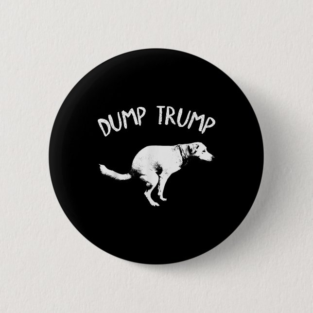 Trump Dog Kackend Button (Vorderseite)