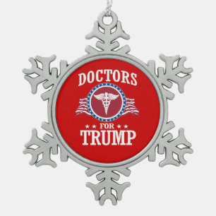 TRUMP-DOKTOREN SCHNEEFLOCKEN Zinn-Ornament