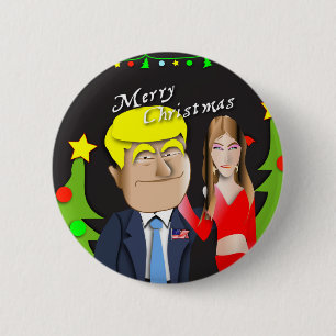 Trump, Donald, Melania, Weihnachten, Geschenk, Ges Button