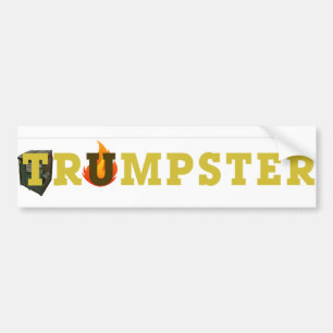 Trump Dumping Sticker 3 — Gold, Clear Autoaufkleber