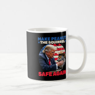 Trump-Eichhörnchen machen Erdnusseichhörnchen wied Kaffeetasse