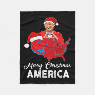 Trump Election Map Frohe Weihnachtsfeiertag Santa  Fleecedecke