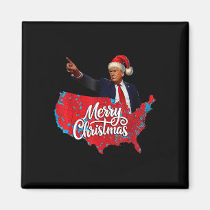 Trump Election Map Frohe Weihnachtsfeiertag Santa  Magnet