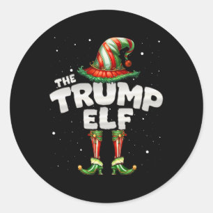 Trump Elf Familie Matching Group Weihnachten Runder Aufkleber