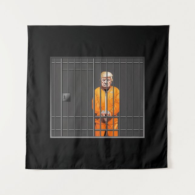 Trump en Carré de prison (57" x 57") Tapisserie (Devant)