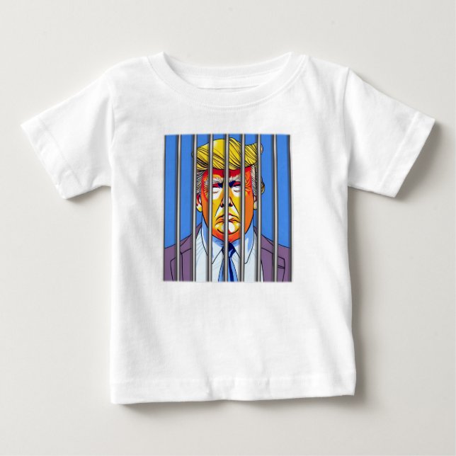 Trump en prison Baby Fine Jersey T-Shirt (Devant)