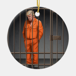 Trump en prison Cercle Ceramic Ornement