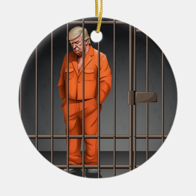 Trump en prison Cercle Ceramic Ornement (Devant)