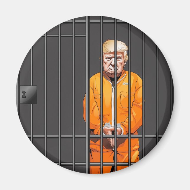 Trump en prison Magnet circulaire de 2¼ pouces (Devant)