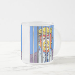 Trump en prison, Mug en verre dépoli, 10 oz