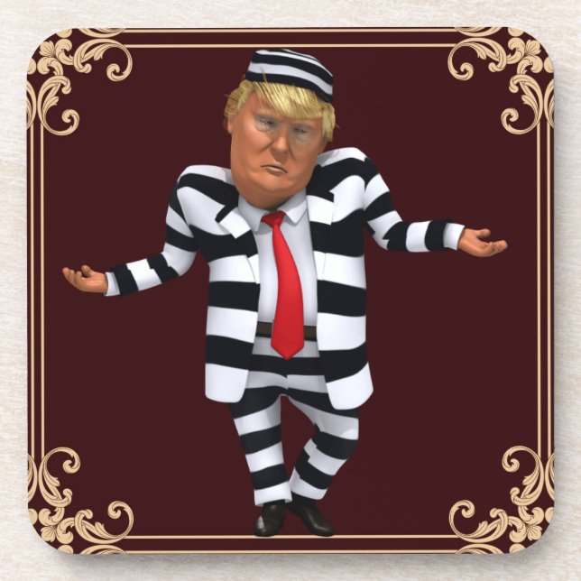 Trump en prison porte le Dessous de verre (Devant)