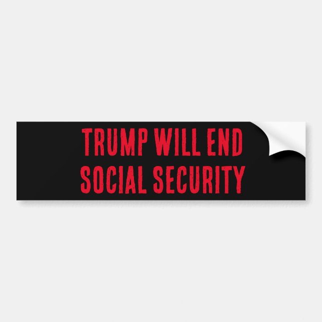 TRUMP ENDET SOZIALE SICHERHEIT, Autoaufkleber (Vorne)