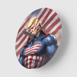 Trump Epic Superhero Horloge murale