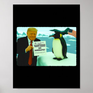 Trump erhebt Zoll auf Pinguin Ironische Politik M Poster