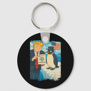 Trump erhebt Zoll Pinguin Anime Politik Meme D Schlüsselanhänger